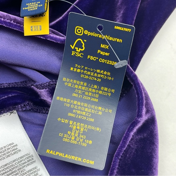 Polo Ralph Lauren Purple Velvet Womens 12 Midi to Maxi Skirt Pull-On NEW *FLAW - Picture 6 of 11